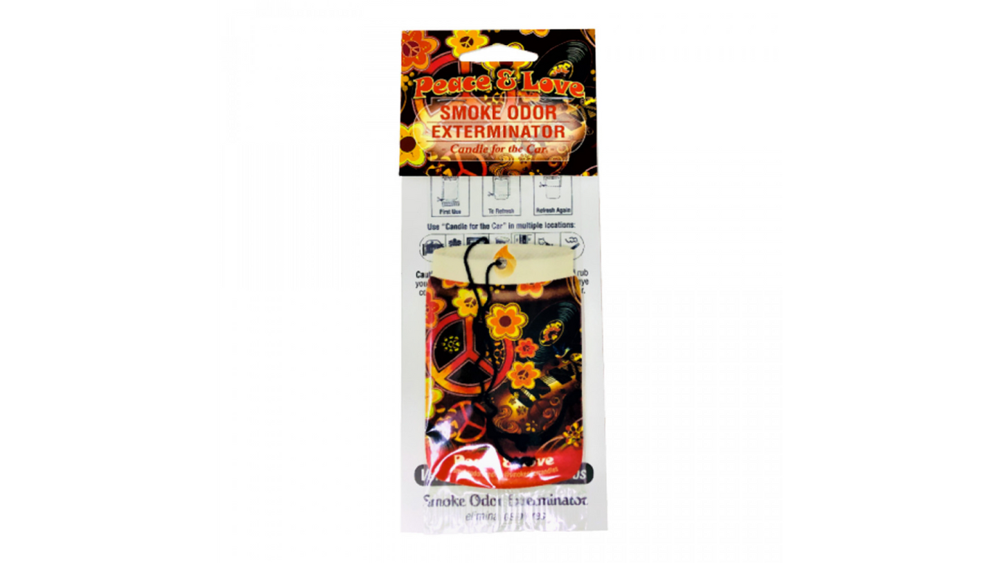 Smoke Odor Car Air Freshner Peace & Love