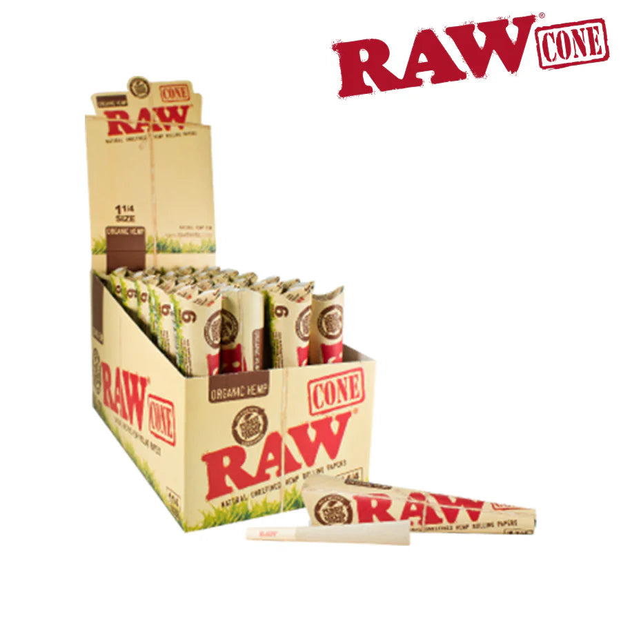 Raw Organic 1 1/4 Pre-Rolled Cones 32ct 6pk