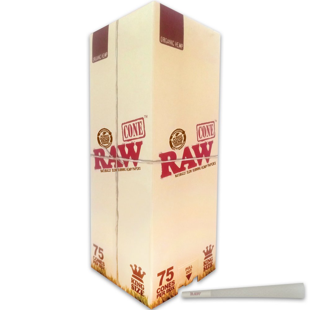 Raw Organic Kingsize 75ct Cones