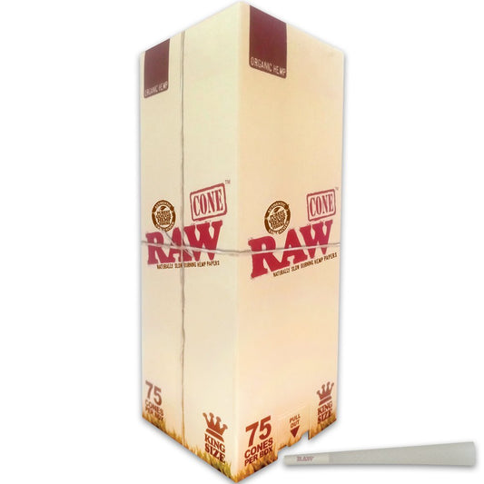 Raw Organic Kingsize 75ct Cones