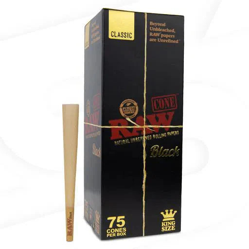 Raw Black Kingsize 75ct Cones