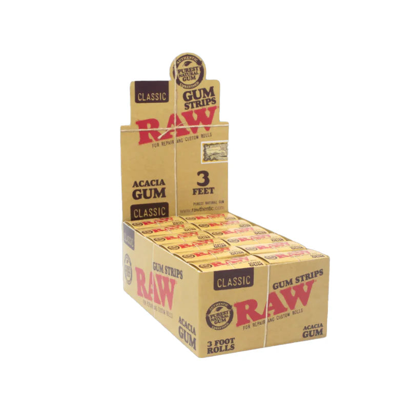 Raw Vegan Gummed Strips 3 Feet Raw Box of 24