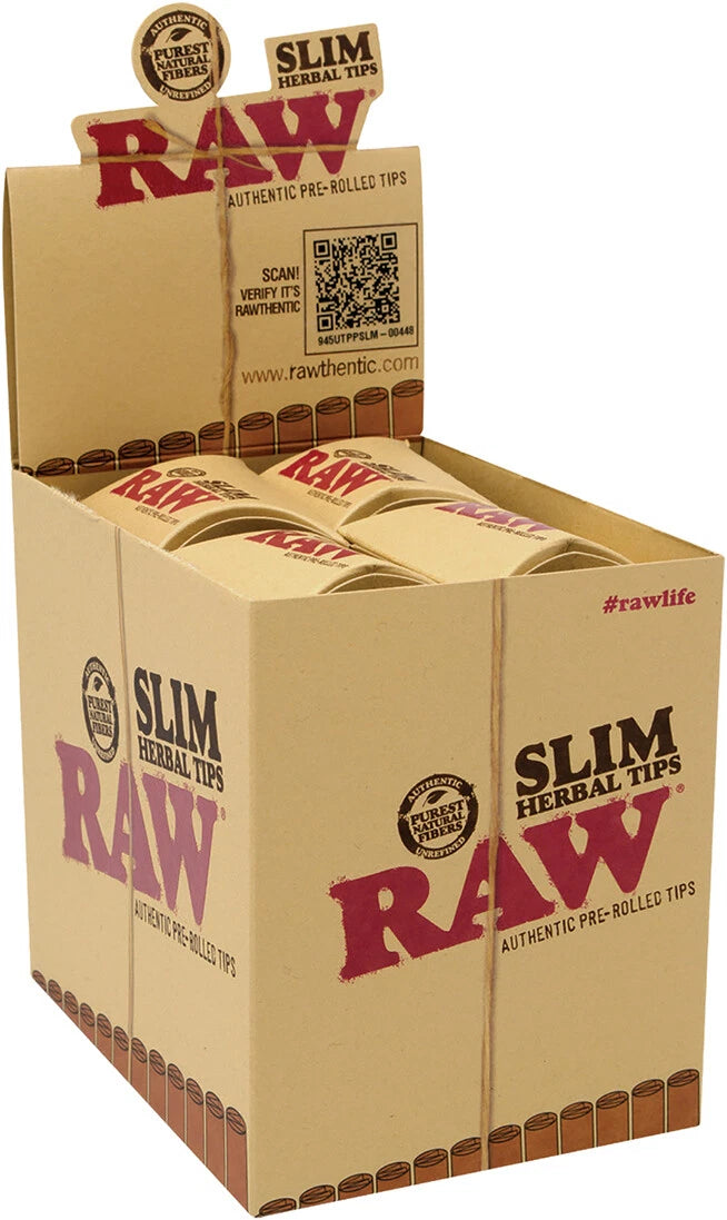 Raw Slim Herbal Pre Roll Tips 20 Pack Per Box