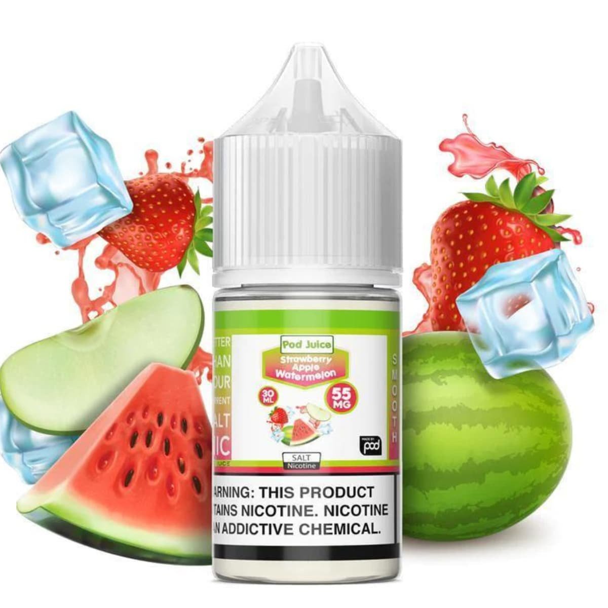 Pod Juice Strawberry Apple Watermelon 55mg 30ml Salt Nic
