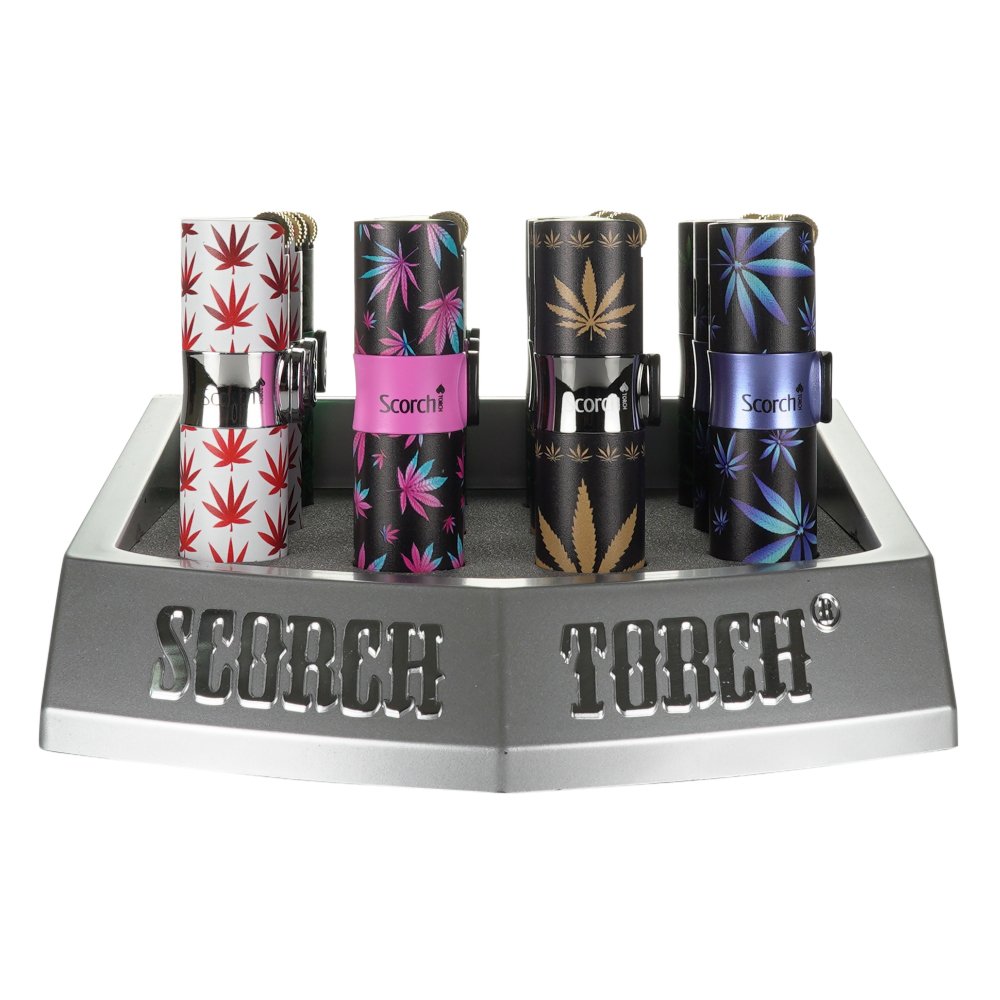 Scorch Torch 3.5" Flint Torch Leaf Design 12ct ST-61656-L