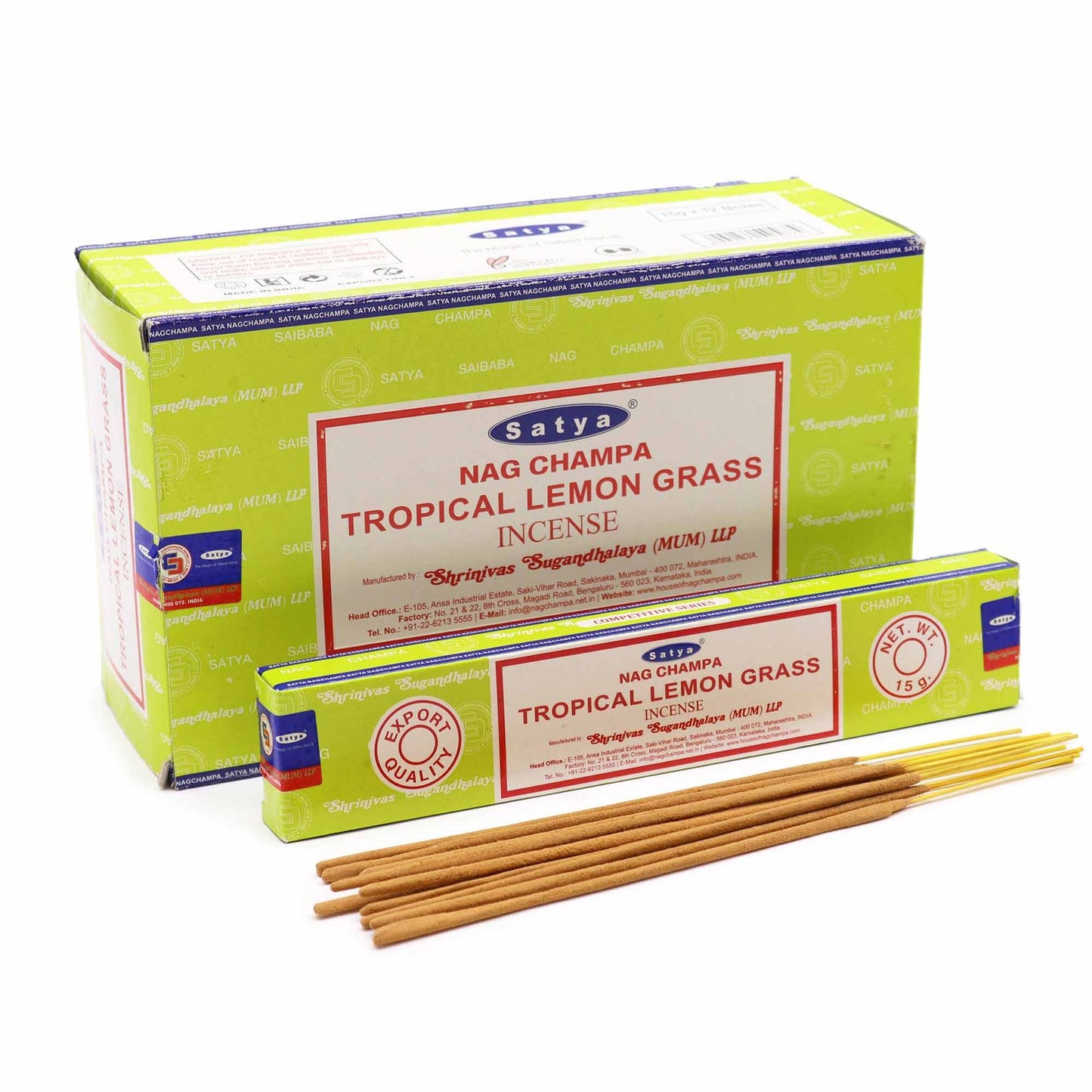 Satya Sai Baba Tropical Lemon Grass 12ct Box Incense 15g