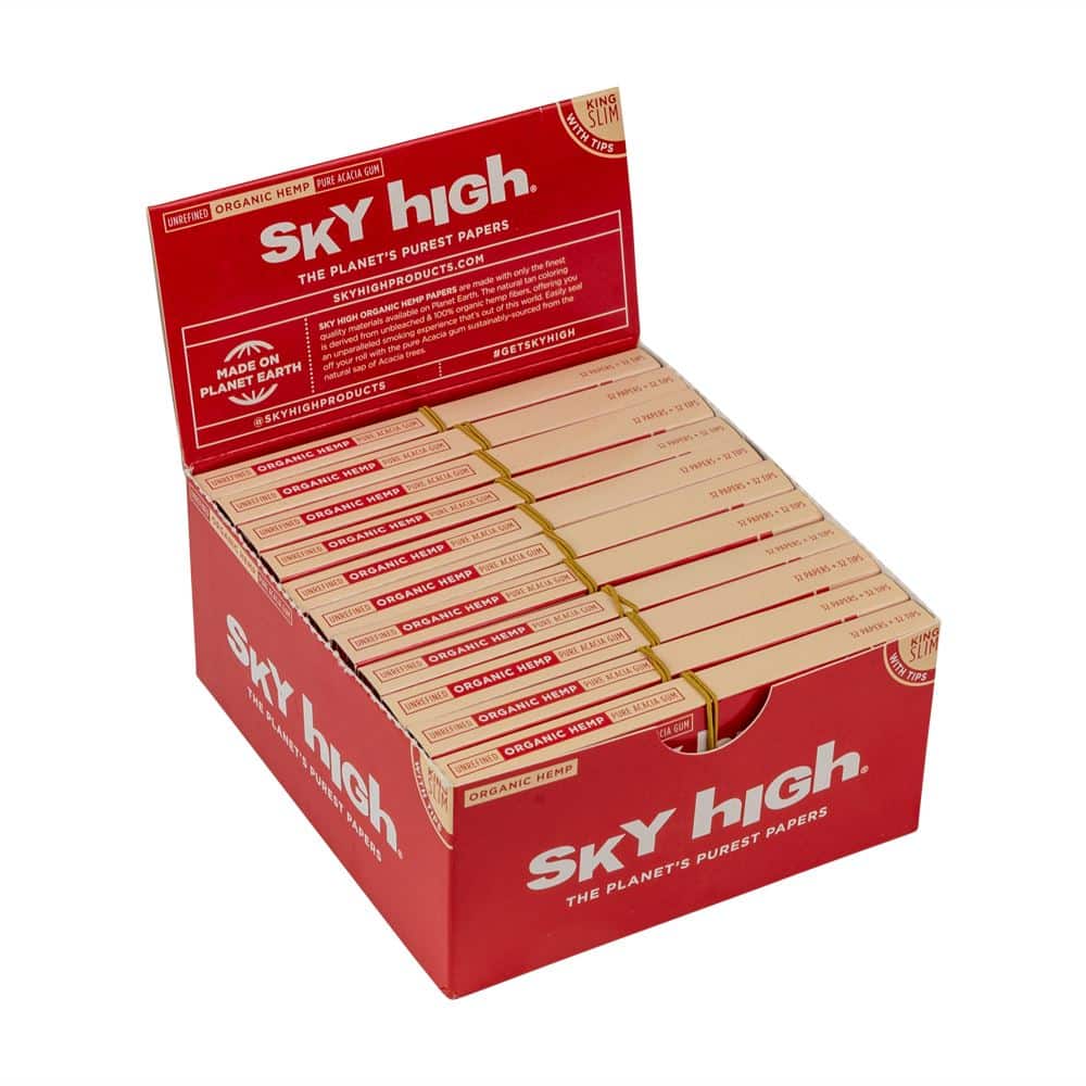 Sky High King Size Slim Organic Hemp Papers W/ Tips