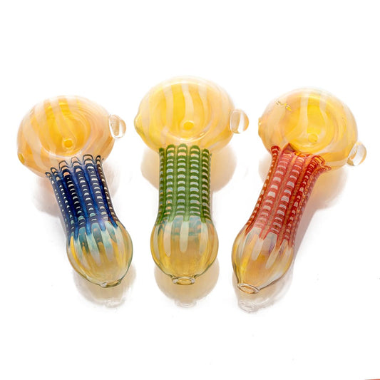 Spoon Pipe 3.5" Silver Fumed Raked Color