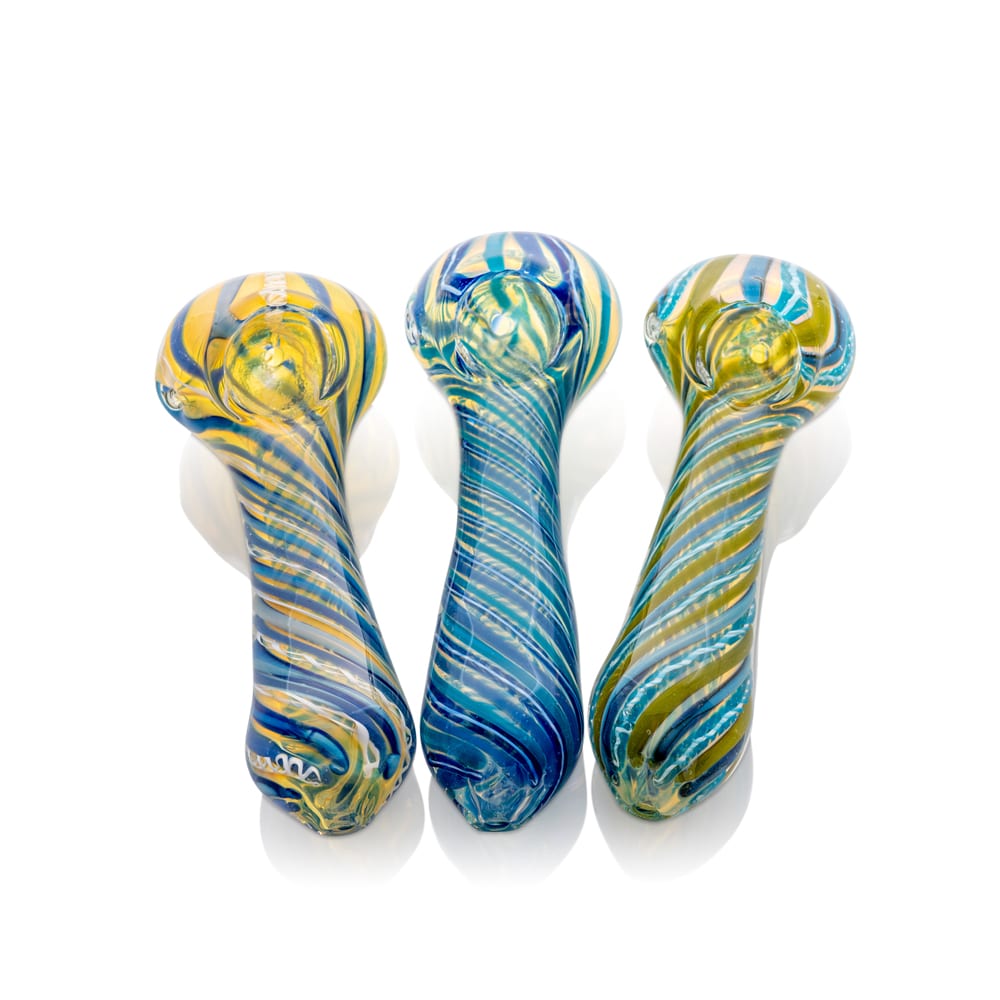 Spoon Pipe 4.5" Silver Fumed Swirl Rod