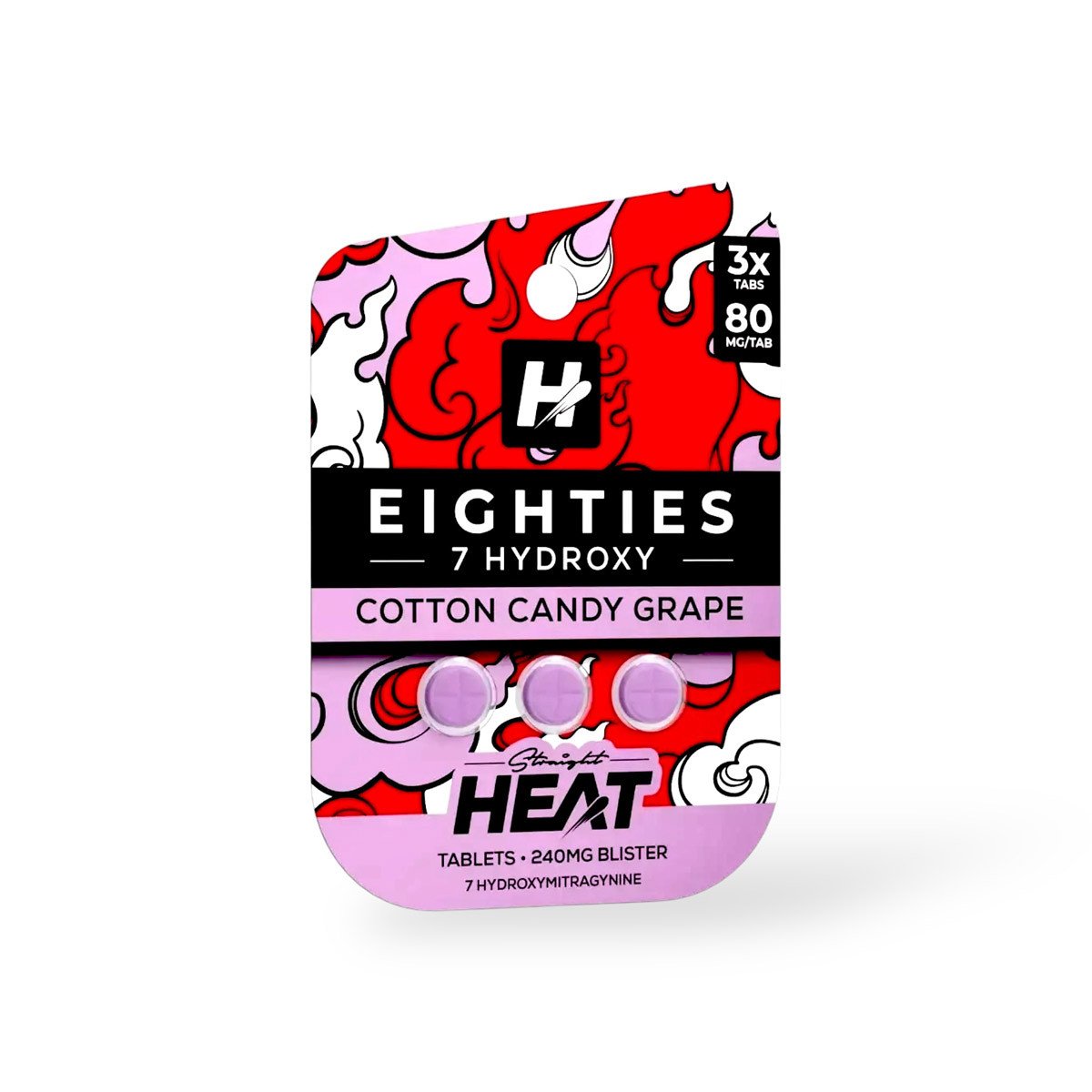 Heat Eighties 80mg Cotton Candy Grape 3ct 10pk