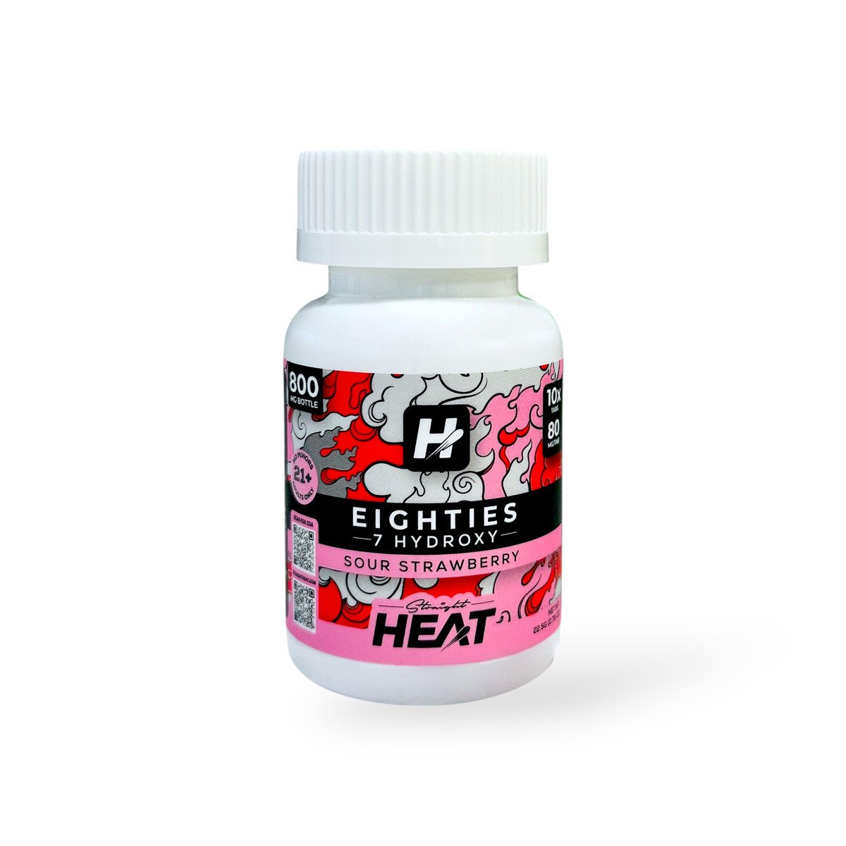 Heat Eighties 80mg Sour Strawberry 10ct Jar