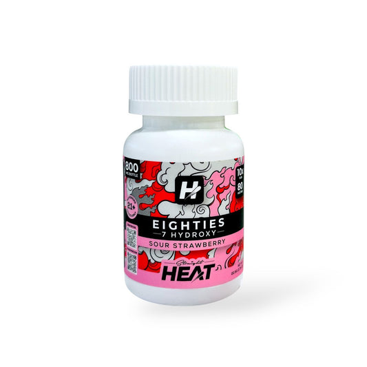 Heat Eighties 80mg Sour Strawberry 10ct Jar