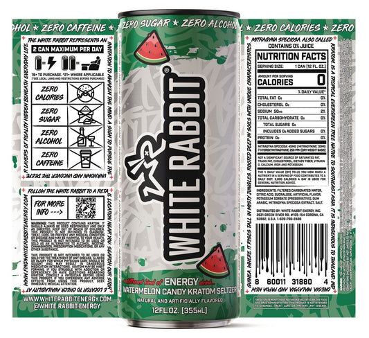 White Rabbit Kratom Watermelon Candy 12pk Seltzer