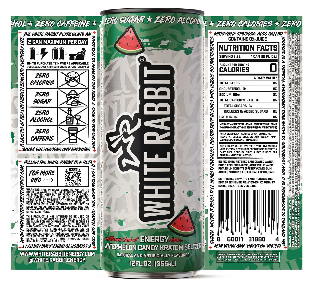 White Rabbit Kratom  12pk Seltzer