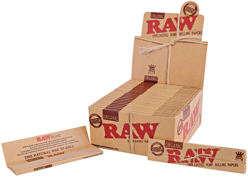 Raw Organic King Size Slim 50ct Box Papers