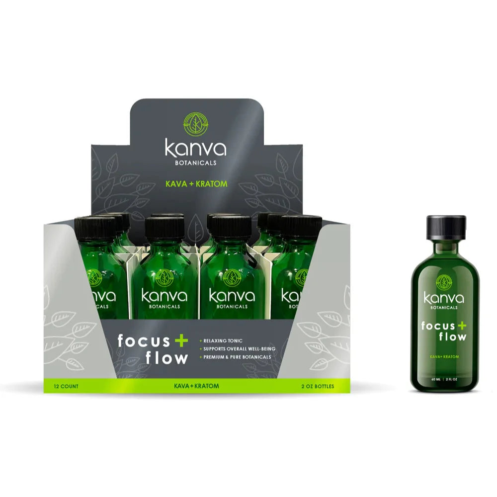 Focus + Flow Kava Enhanced + M Kanva Botanicals 12ct Bottle