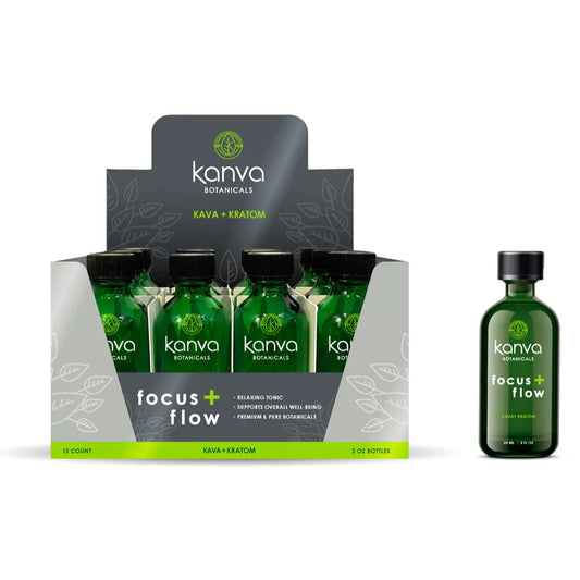 Focus + Flow Kava Enhanced + M Kanva Botanicals 12ct Bottle