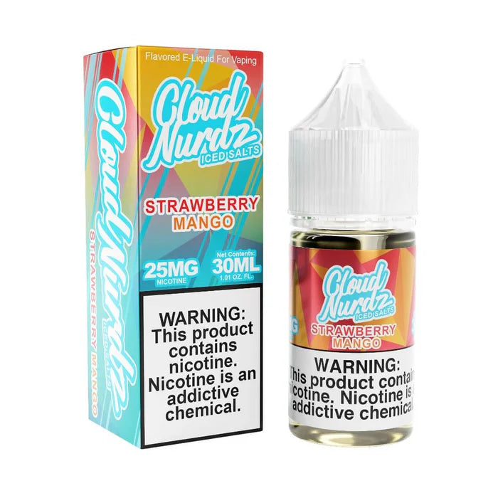 Cloud Nurdz Strawberry Mango Iced 50mg 30ml Salt Nic