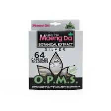 OPMS Silver Green Vein Maeng Da 64 Caps / 38.4 Grams OPMS