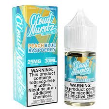 Cloud Nurdz Blue Raspberry Peach 50mg 30ml Salt Nic