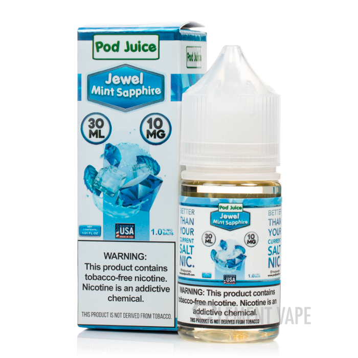Pod Juice Jewel MInt Sapphire 10mg 30ml Salt Nic