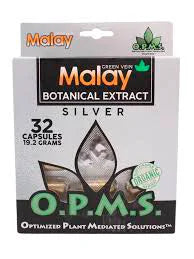 OPMS Silver Green Vein Malay 32 Caps / 19.2 Grams OPMS