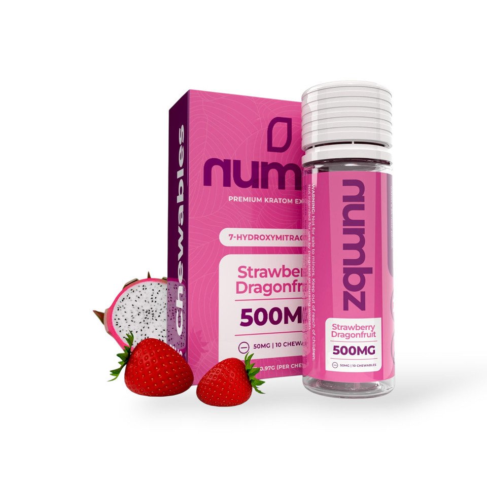 Numbz 500mg Straw Dragonfruit 10ct 5pk