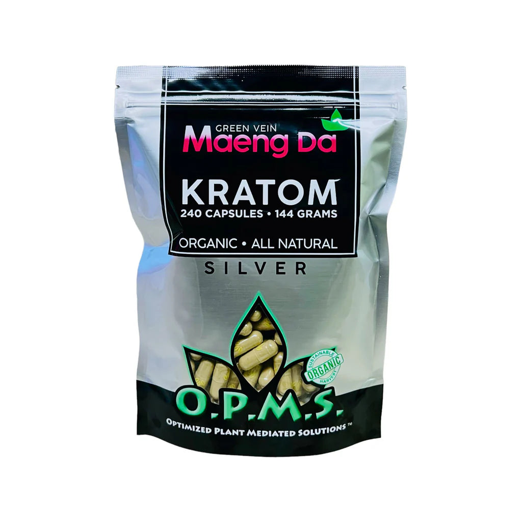 OPMS Silver Green Vein Maeng Da 240 Caps / 144 Grams OPMS