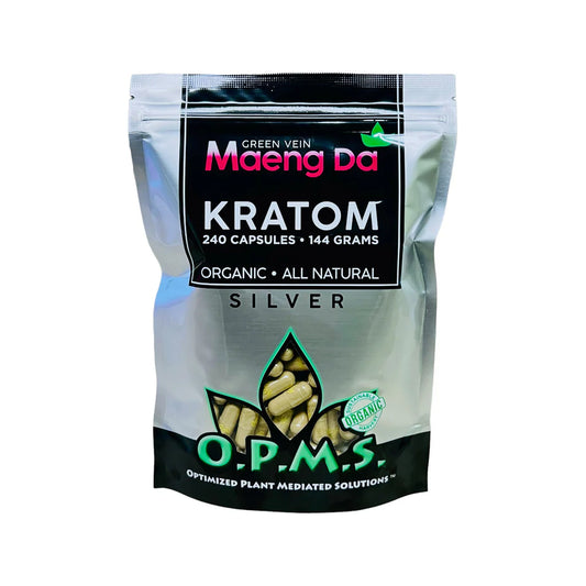OPMS Silver Green Vein Maeng Da 240 Caps / 144 Grams OPMS