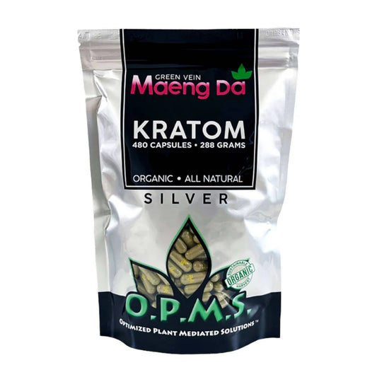 OPMS Silver Green Vein Maeng Da 480 Caps / 288 Grams OPMS