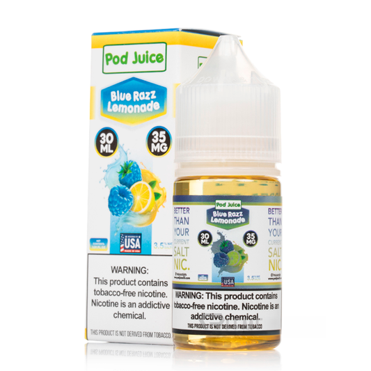Pod Juice Salt Blue Razz Lemonade Freeze 35mg 30ml Salt Nic
